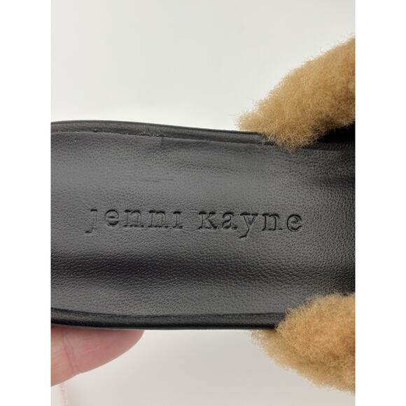 Jenni Kayne Shearling Slides Tan Tan Size 39 / 9 Point Toe Flats - Picture 10 of 14